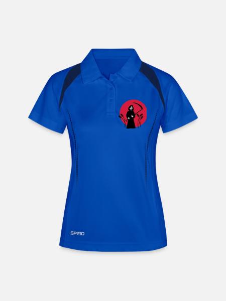 sensemann skelett mähen sense - Frauen Polo atmungsaktiv - Königsblau/Navy
