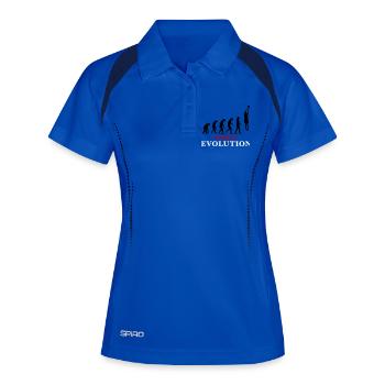 Basket Evolution Sport und Humor 3c - Frauen Polo atmungsaktiv - Königsblau/Navy - Vorne