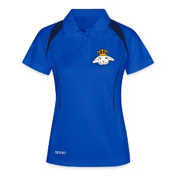 Royal Hase Krone König Königin Prinz Prinzessin - Frauen Polo atmungsaktiv - Königsblau/Navy - Vorne