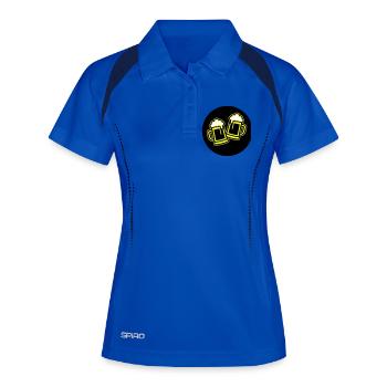 Bier Anstoßen Symbol Bierkrug - Frauen Polo atmungsaktiv - Königsblau/Navy - Vorne