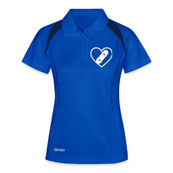 Skateboard Coeur Street Sport Passion - Polo respirant Femme - bleu roi/marine - Devant