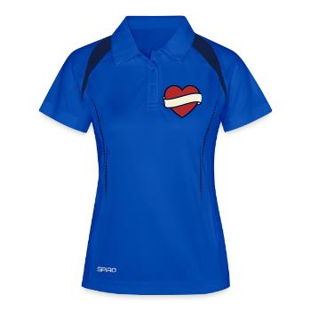 Vecteur de défilement de la bannière de cœur tatoué - Polo respirant Femme - bleu roi/marine - Devant