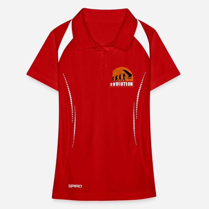 Évolution du design au coucher de soleil de pilote de deltaplane Polo respirant Femme