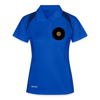 Schallplatte Kreis Textfeld Basis - Frauen Polo atmungsaktiv - Königsblau/Navy - Vorne