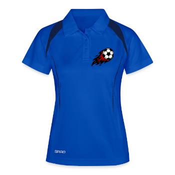 Balle de feu de football - Polo respirant Femme - bleu roi/marine - Devant