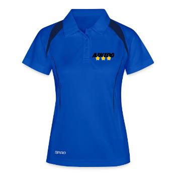 Aïkido - Art Martial - Aïkidoka - Polo respirant Femme - bleu roi/marine - Devant