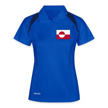 Grönlandflagge - Frauen Polo atmungsaktiv - Königsblau/Navy - Vorne