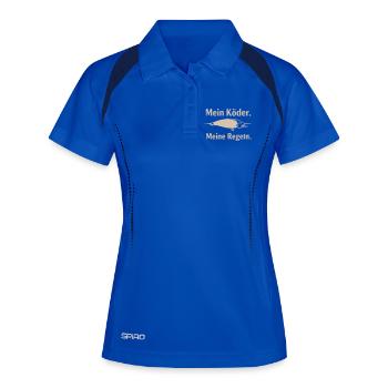 Mein Köder Meine Regeln - Frauen Polo atmungsaktiv - Königsblau/Navy - Vorne