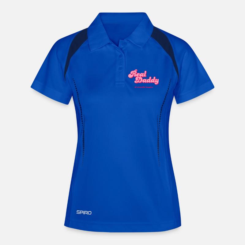 Real Daddy Pink Script Print - Women's Polo breathable - royal/navy