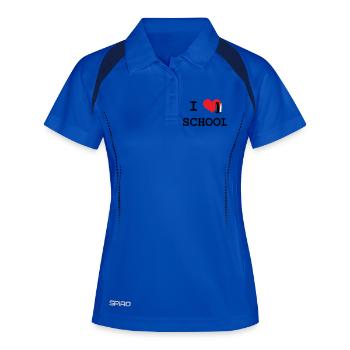 I Love School: Iconic Black Love School Pattern - Women's Polo breathable - royal/navy - Front