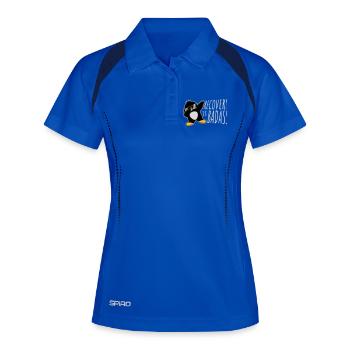 La récupération est la posture de danse du pingouin badabing - Polo respirant Femme - bleu roi/marine - Devant