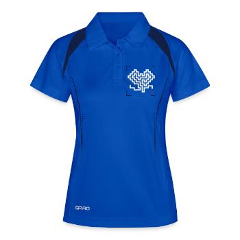 Retro-Schlange - Frauen Polo atmungsaktiv - Königsblau/Navy - Vorne