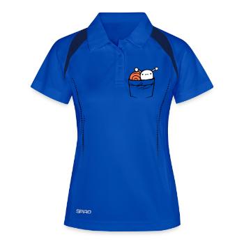 Escargot poitrine sac chemise sac en déplacement - Polo respirant Femme - bleu roi/marine - Devant