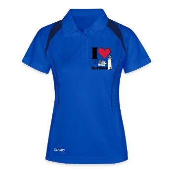 Nordsee Shirt , Fun Shirt , Küste , I love ...(25) - Frauen Polo atmungsaktiv - Königsblau/Navy - Vorne