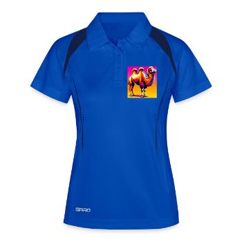 chameau - Polo respirant Femme - bleu roi/marine - Devant