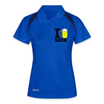 Croquis de chope de chope de bière jaune - Polo respirant Femme - bleu roi/marine - Devant