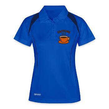 Logo de la tasse à café Coffee Caffeine - Polo respirant Femme - bleu roi/marine - Devant