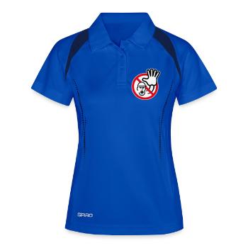 Panneau d’avertissement / Avertissement / Interdiction (Symbole / 3C) - Polo respirant Femme - bleu roi/marine - Devant