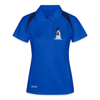 Bonhomme de neige Swirly heureux - Polo respirant Femme - bleu roi/marine - Devant