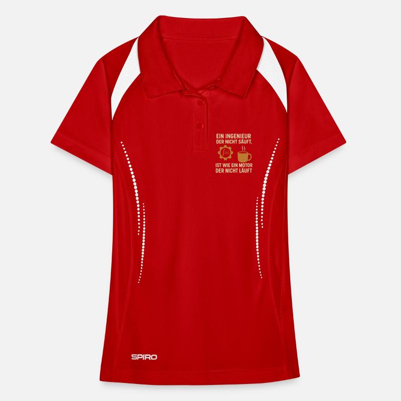 Engineer Humor Coffee Engine Women's Polo breathable