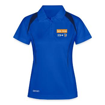 Ich bin 19 plus Bier 20. Geburtstag - Frauen Polo atmungsaktiv - Königsblau/Navy - Vorne