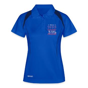 September 1995 30-jähriges Jubiläum der Frauen - Frauen Polo atmungsaktiv - Königsblau/Navy - Vorne