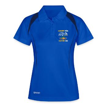 Camper Camping Caravane Dicton - Polo respirant Femme - bleu roi/marine - Devant