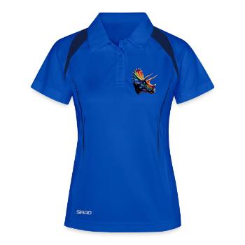 Triceratops Dinosaure Dinos Triceratops Dino - Polo respirant Femme - bleu roi/marine - Devant