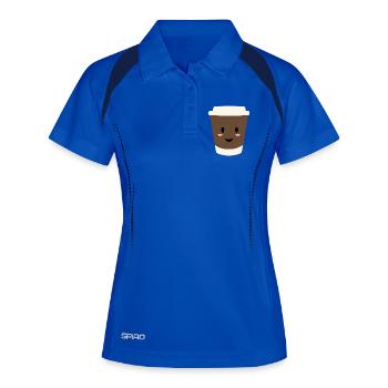 Sourire en tasse de café Kawaii - Polo respirant Femme - bleu roi/marine - Devant
