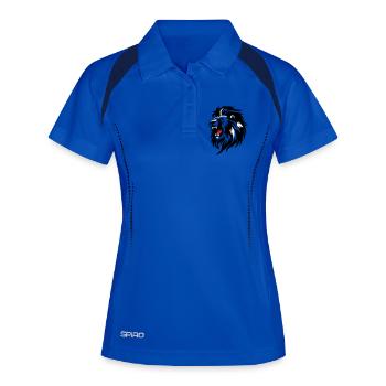 Silhouette de lion rameur avec langue rouge - Polo respirant Femme - bleu roi/marine - Devant