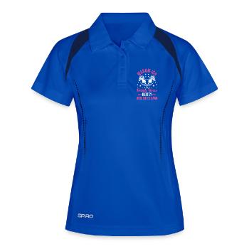 Steckenpferd Hobbyhorse Hobby Horsing - Frauen Polo atmungsaktiv - Königsblau/Navy - Vorne