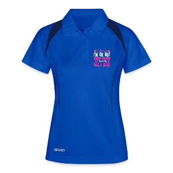 Designer de manucures Salon de manucure cosmétiques - Polo respirant Femme - bleu roi/marine - Devant