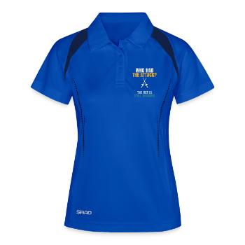 Escrime qui a eu l’attaque Escrimeur drôle d’épée Référence - Polo respirant Femme - bleu roi/marine - Devant