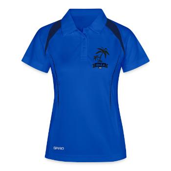 IBIZA – Enterrement de vie de garçon sous les palmiers - Polo respirant Femme - bleu roi/marine - Devant