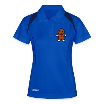 Drôle mordu bonhomme en pain d’épice noël - Polo respirant Femme - bleu roi/marine - Devant
