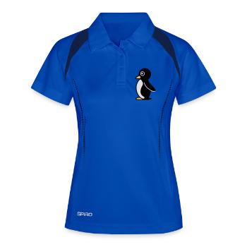 Minimalistischer Pinguin - Frauen Polo atmungsaktiv - Königsblau/Navy - Vorne