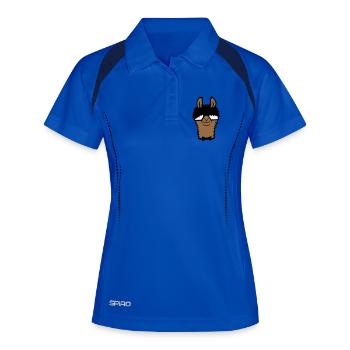 Lama Nerd Geek Hornglasses Noeud papillon Drôle Alpaga Mignon - Polo respirant Femme - bleu roi/marine - Devant