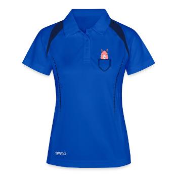 Lama dans le sac - Polo respirant Femme - bleu roi/marine - Devant