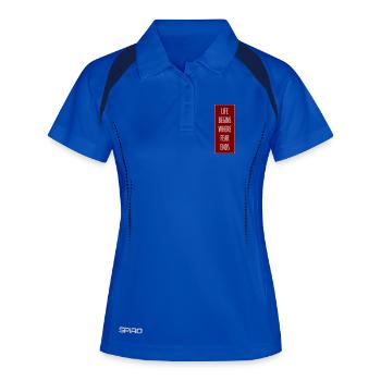 Life Begins Where Fear Ends Motivierend Zitat Logo - Frauen Polo atmungsaktiv - Königsblau/Navy - Vorne