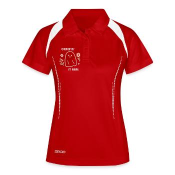 Sweet Ghost Design - Creepin' It Real Retro Look - Polo respirant Femme - rouge/blanc - Devant