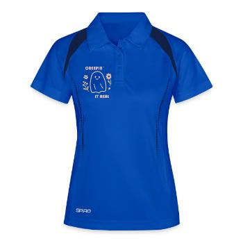 Süßes Geist Design – Creepin' It Real Retro Look - Frauen Polo atmungsaktiv - Königsblau/Navy - Vorne