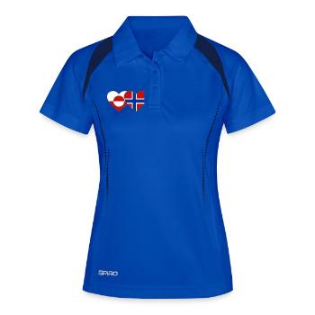 Drapeau du Groenland, Norvège, mains, forme de cœur - Polo respirant Femme - bleu roi/marine - Devant