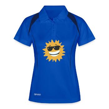 Sunburst Sourire avec des lunettes de soleil - Polo respirant Femme - bleu roi/marine - Devant