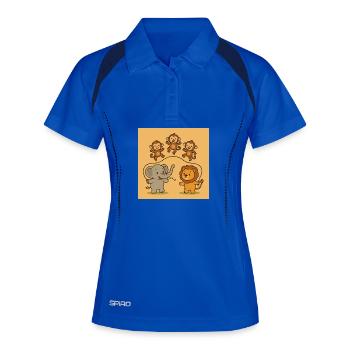 Heureux amis de la jungle - Polo respirant Femme - bleu roi/marine - Devant