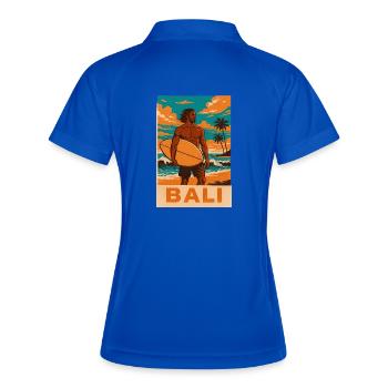 Surfeurs sur la plage de Bali Coucher de soleil - Polo respirant Femme - bleu roi/marine - Dos