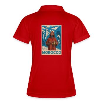 Traditional Morocco motif with tea lore - Women's Polo breathable - red/white - Back