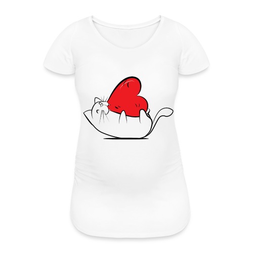Cat Love - Vrouwen zwangerschap-T-shirt