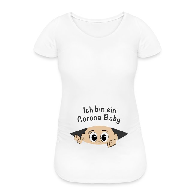 Corona Baby Babybauch Gesicht Spruch schwanger