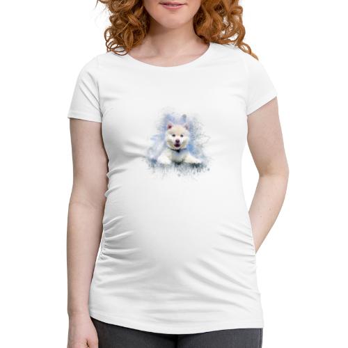Husky sibérien Blanc chiot mignon -by- Wyll-Fryd - T-shirt de grossesse Femme