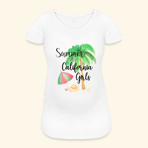 California Girl at Beach - Frauen Schwangerschafts-T-Shirt